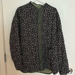 BlankNYC Reversable Floral and Olive Coat